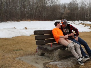 almost caught, sucking cock in public