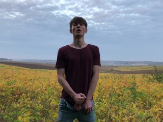 Hot Young BOY MASTURBATE OUTDOOR / 23 cm -DICK SIZE /Sexy ABS /