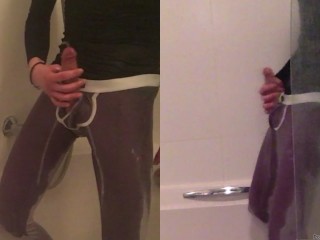 Pissing myself under because it makes me horny – solo golden shower