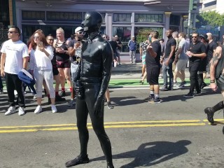 More public latex jerking at Folsom