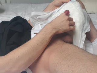 Diaper wetting school girl cums hard