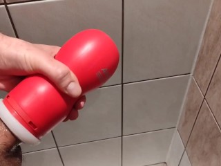 Young guy fuck his toy & cum hard