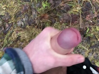 Stroking Real Big Dick Outdoor / ORGASM / Monster Cock
