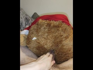 Very horny boy fucks his teddy bear up his furry ass while moaning