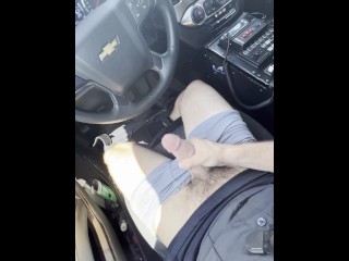 Police Officer cumming in his patrol vehicle!
